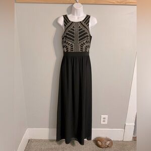 Gianni Bini embroidered & beaded maxi dress. Size 2